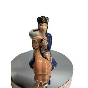 Westwood California Pottery Lady Planter Vase Blue Ceramic Vintage 1940s 9 1/4"
